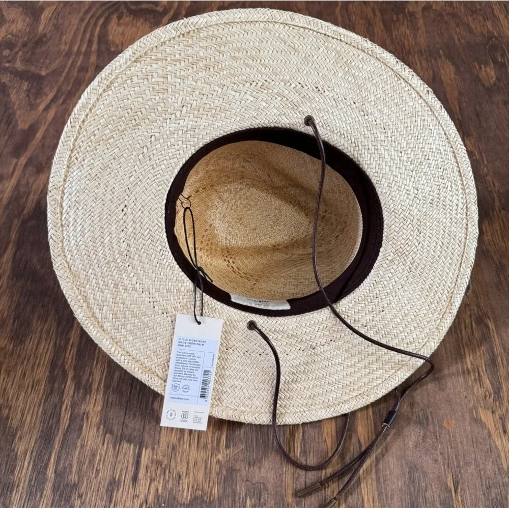 NWT Will & Bear Cubs Little Rider Bone Palm Straw Hat Kids One Size UPF 50+